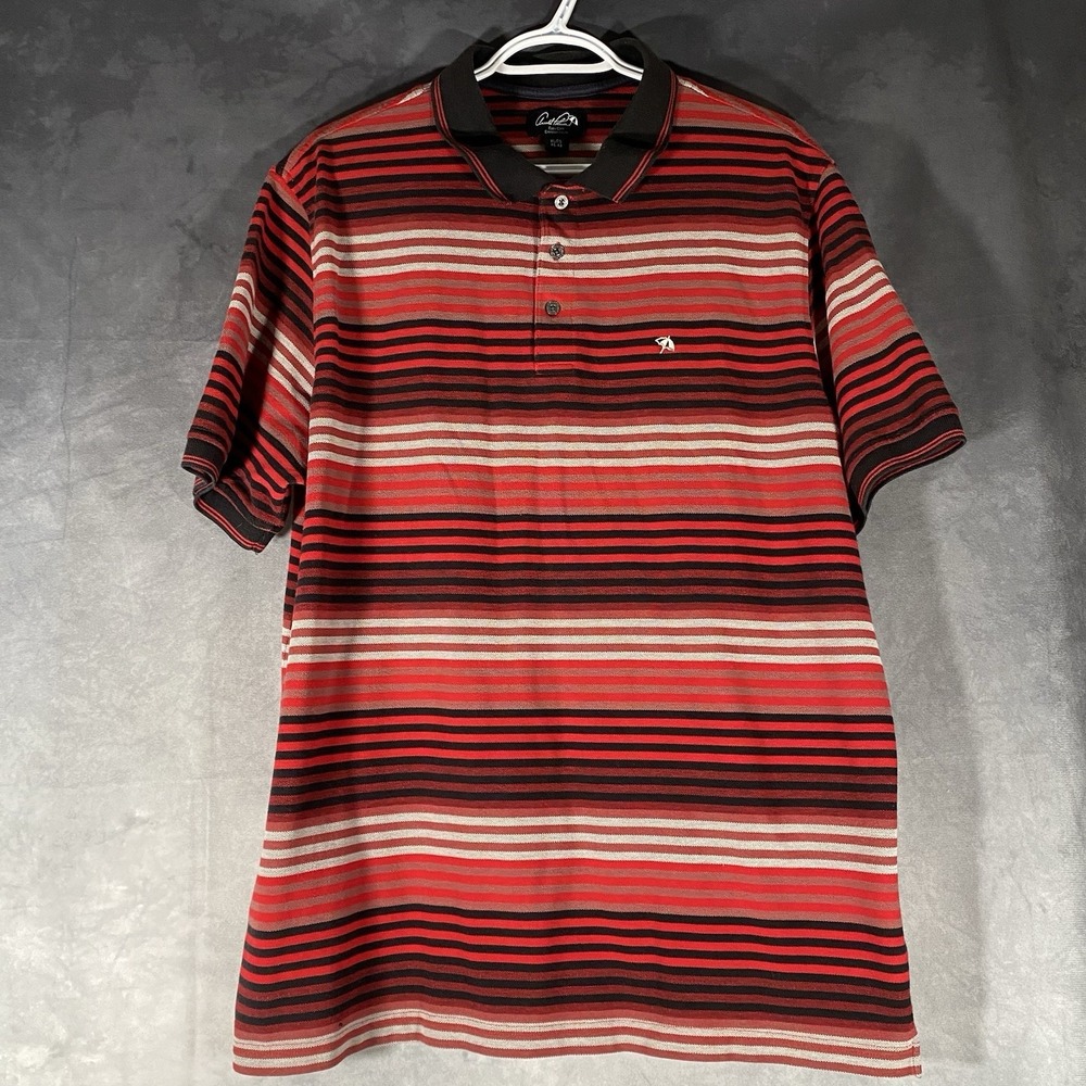 Arnold Palmer Red Striped Polo Men's Golf Shirt Size XL Embroidered Logo‎